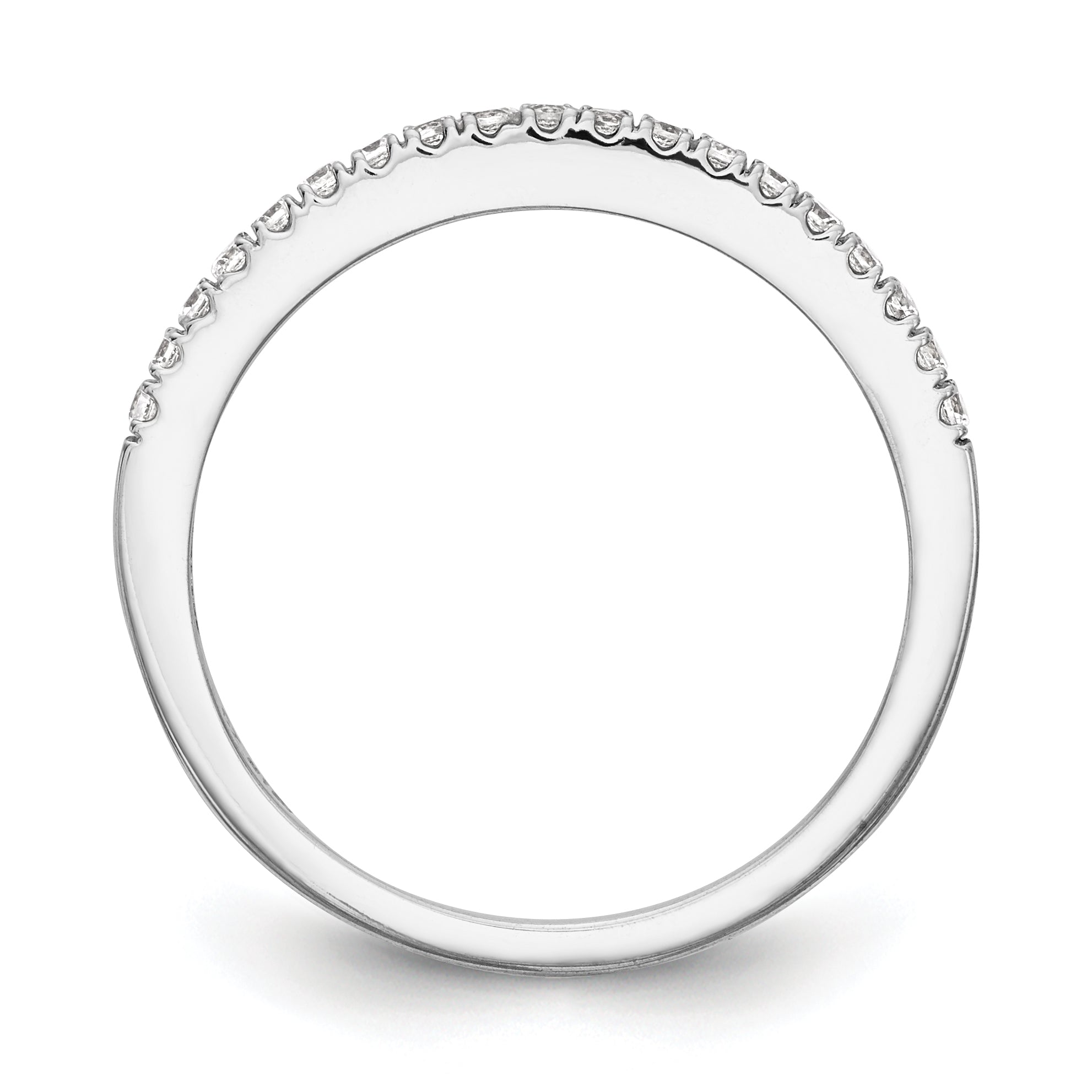 0.17ct. CZ Solid Real 14k White Gold Wedding Wedding Band Ring
