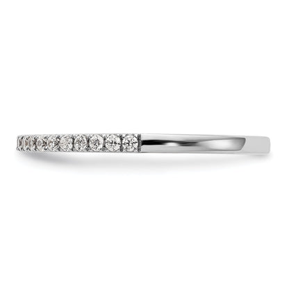 0.17ct. CZ Solid Real 14k White Gold Wedding Wedding Band Ring