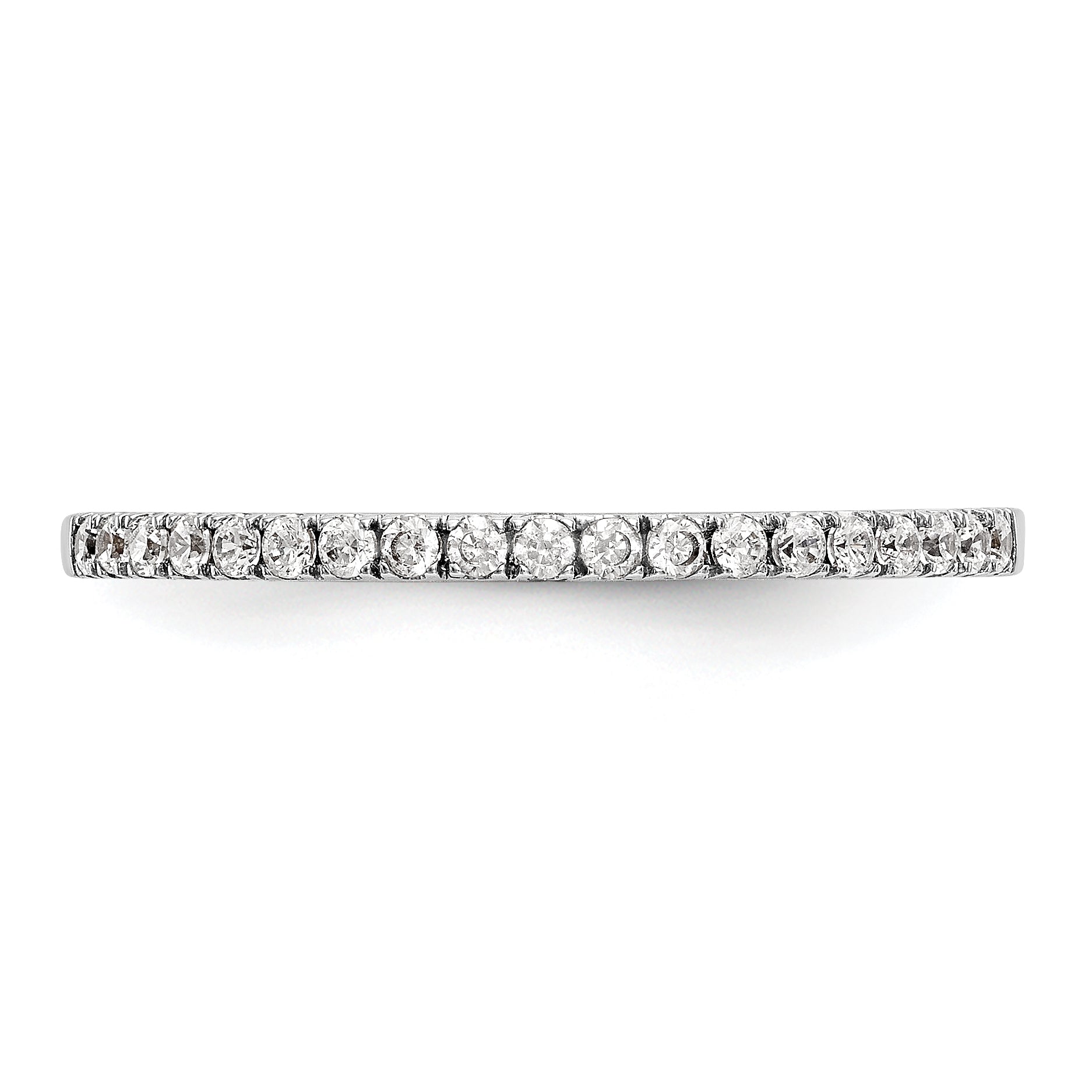 0.17ct. CZ Solid Real 14k White Gold Wedding Wedding Band Ring