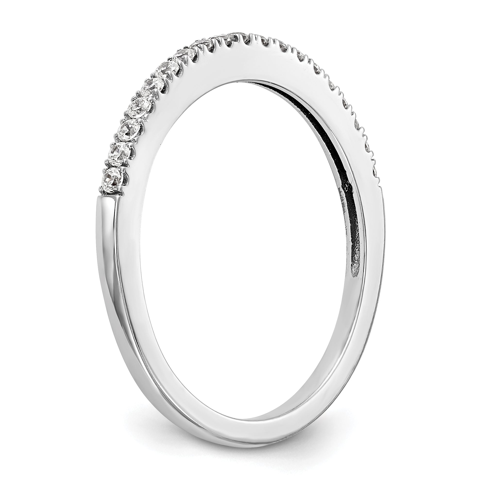 0.17ct. CZ Solid Real 14k White Gold Wedding Wedding Band Ring