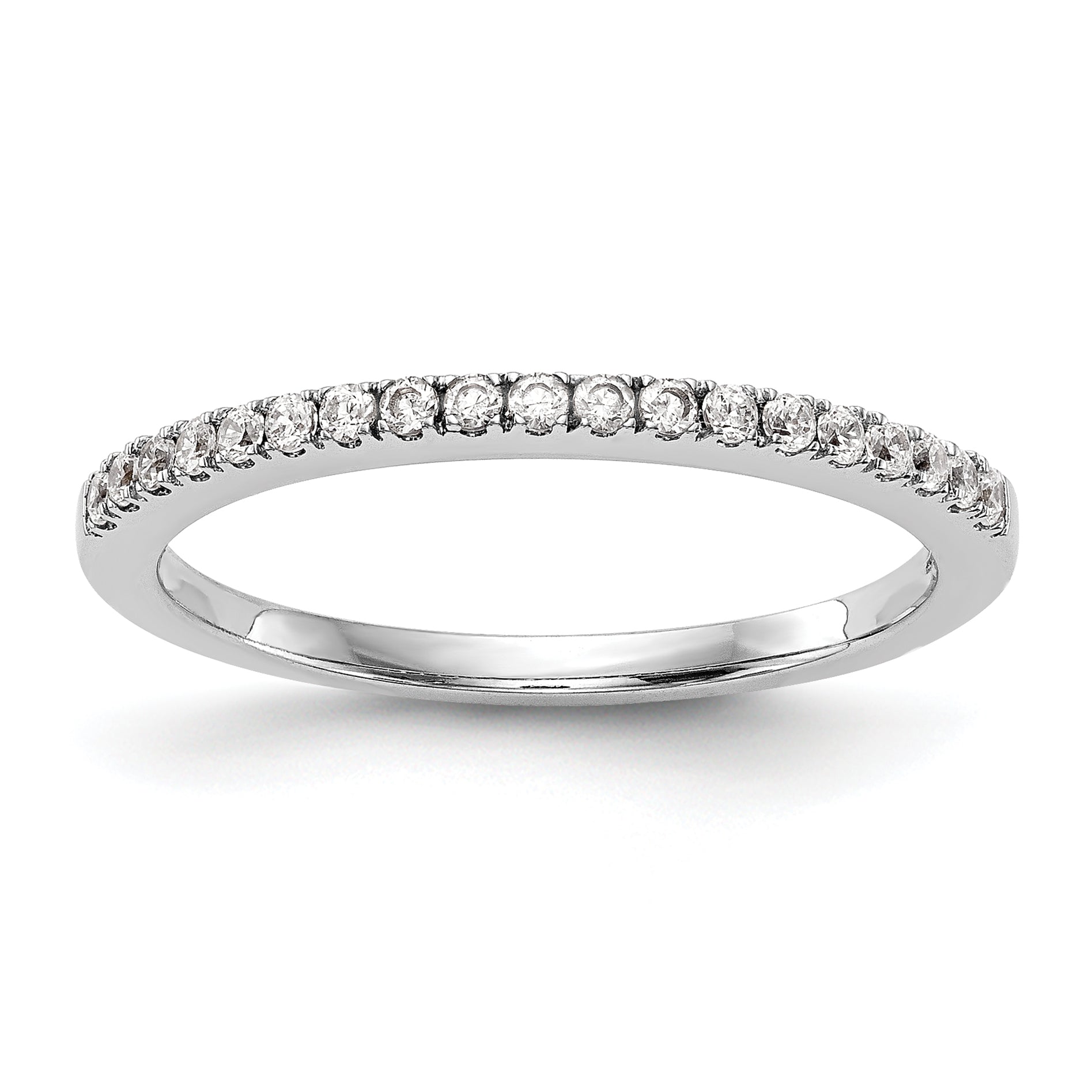 0.17ct. CZ Solid Real 14k White Gold Wedding Wedding Band Ring