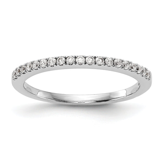 0.17ct. CZ Solid Real 14k White Gold Wedding Wedding Band Ring