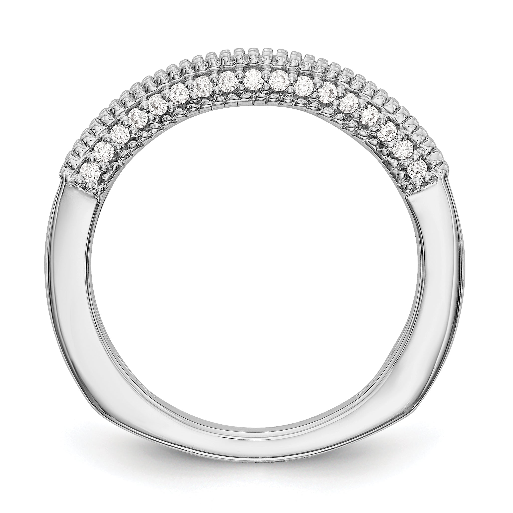 0.36ct. CZ Solid Real 14K White Gold Wedding Wedding Band Ring