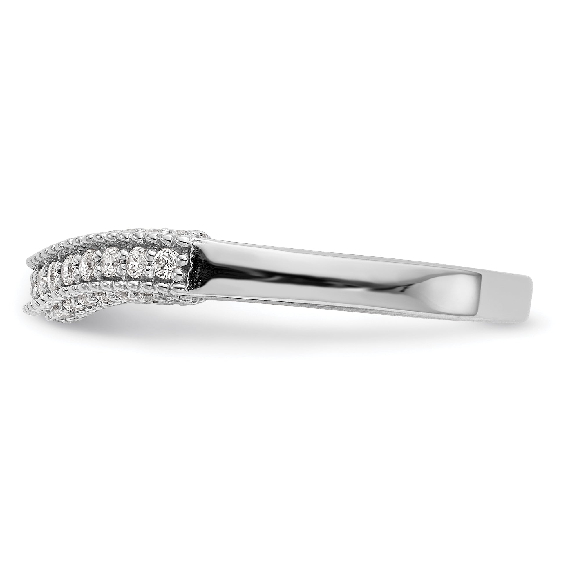 0.36ct. CZ Solid Real 14K White Gold Wedding Wedding Band Ring