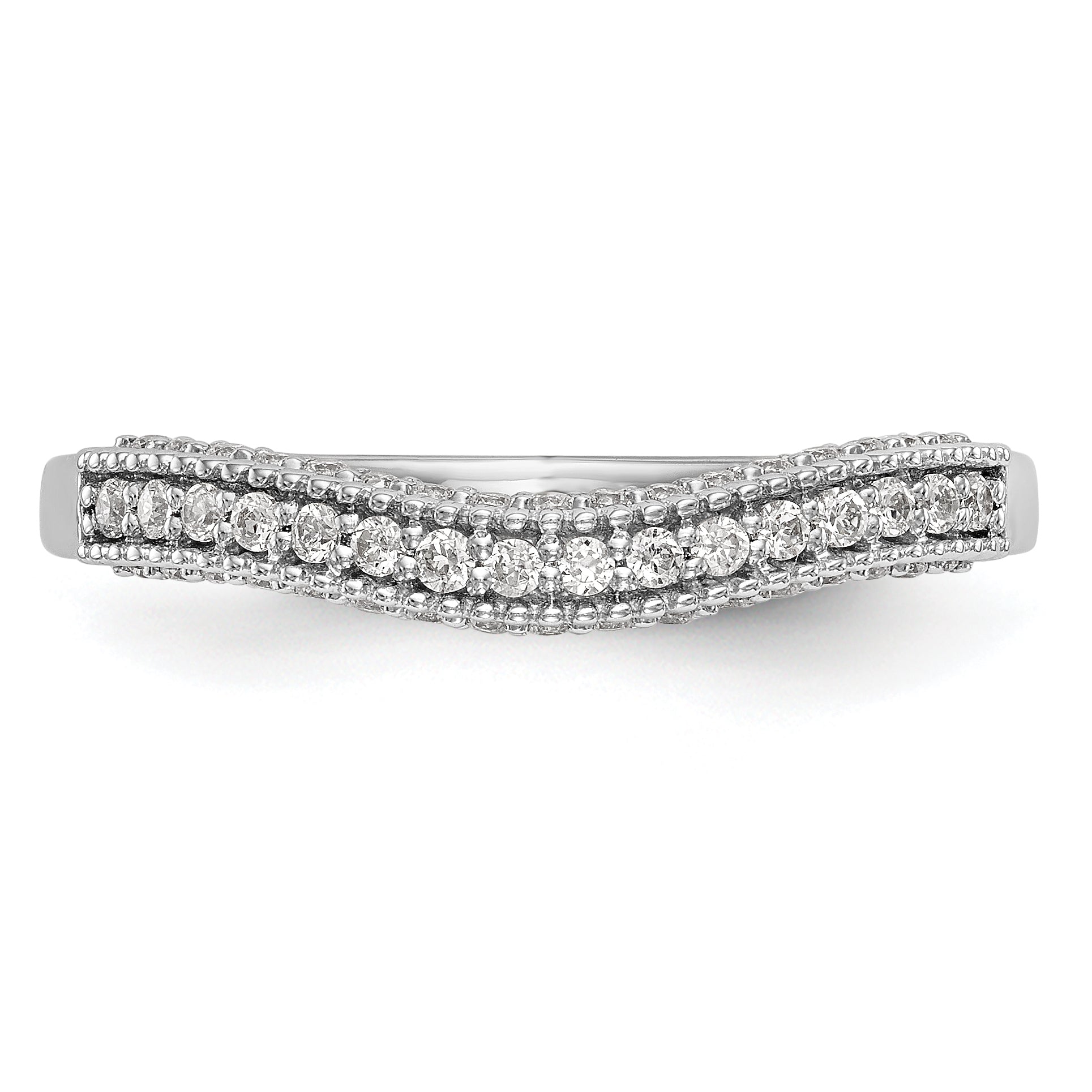 0.36ct. CZ Solid Real 14K White Gold Wedding Wedding Band Ring