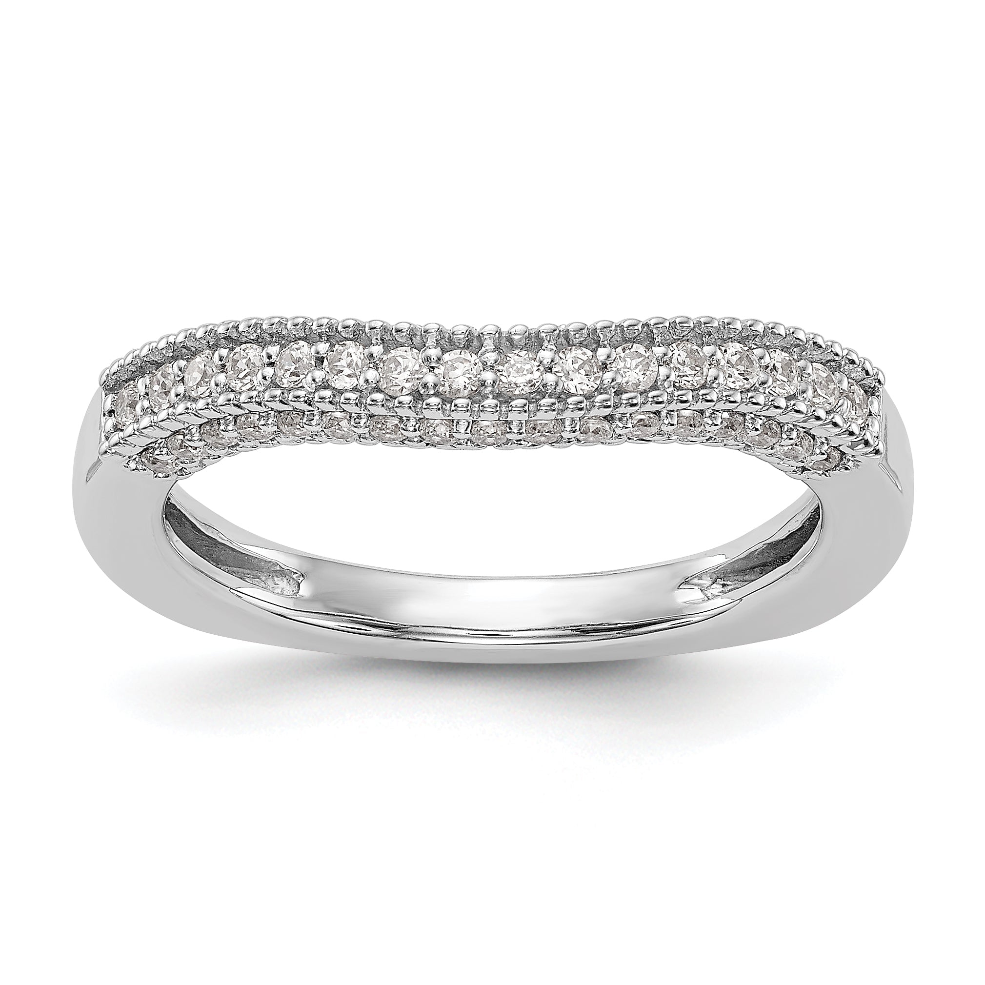 0.36ct. CZ Solid Real 14K White Gold Wedding Wedding Band Ring
