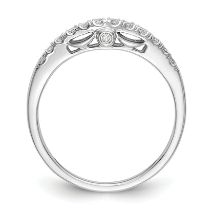 0.16ct. CZ Solid Real 14k White Gold Wedding Wedding Band Ring