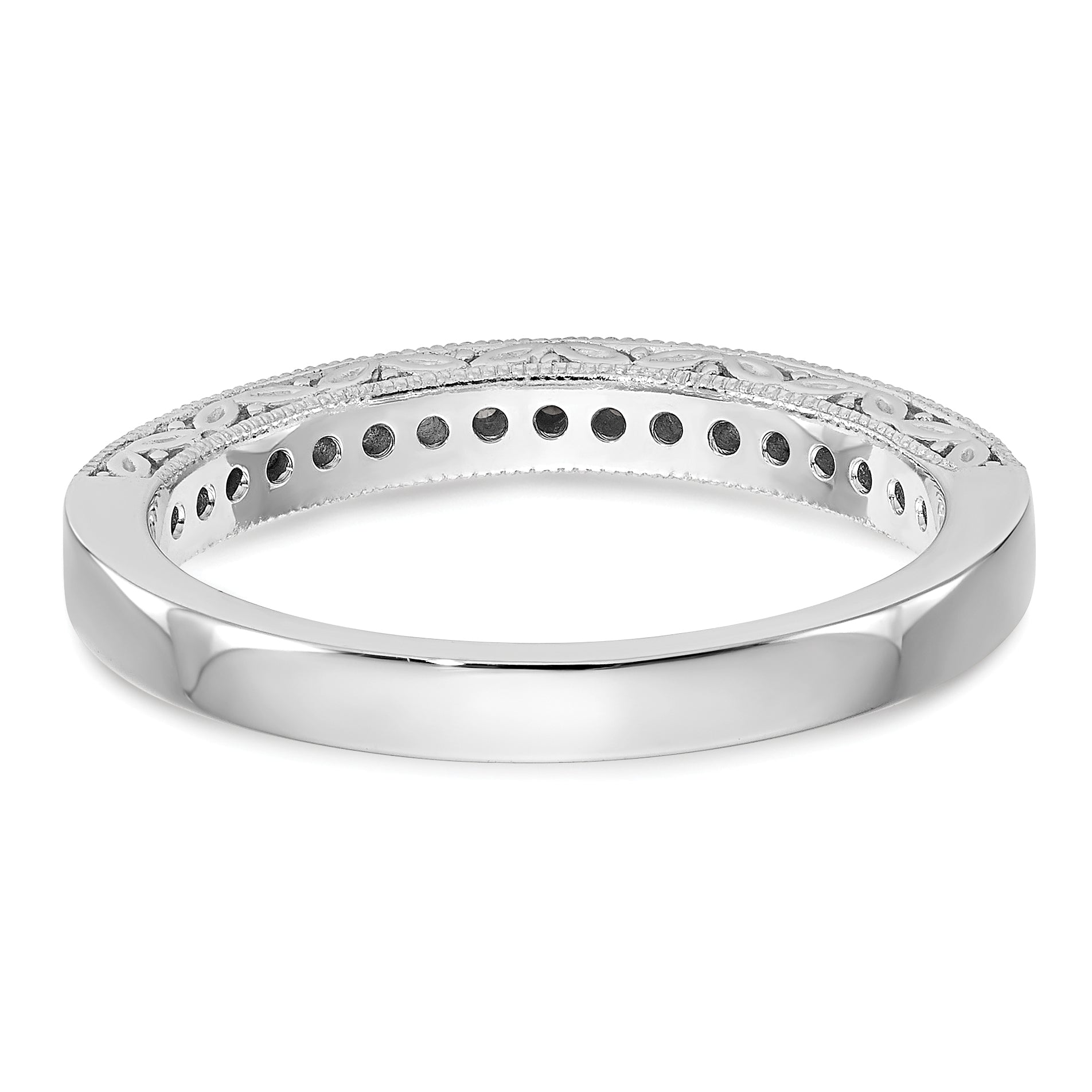 0.25ct. CZ Solid Real 14k White Gold Wedding Wedding Band Ring
