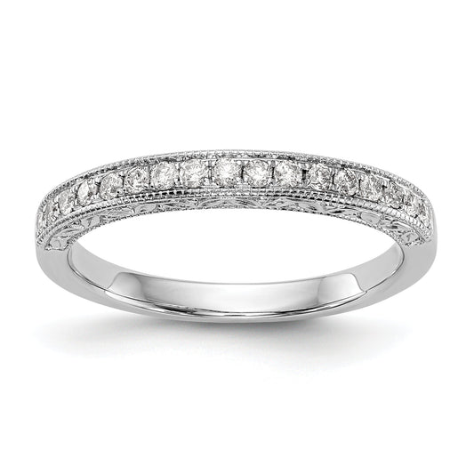 0.25ct. CZ Solid Real 14k White Gold Wedding Wedding Band Ring