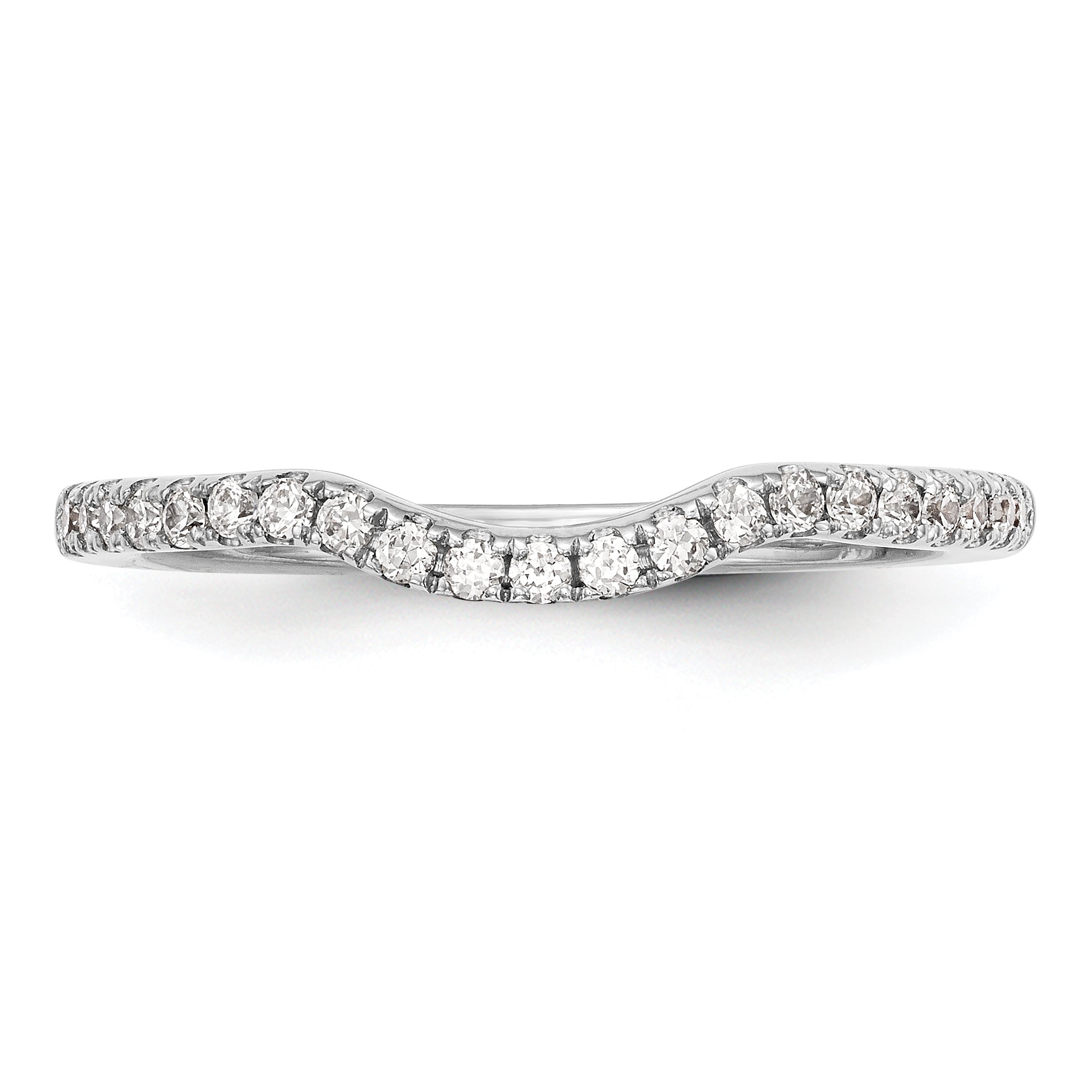 0.25ct. CZ Solid Real 14k White Gold Wedding Wedding Band Ring
