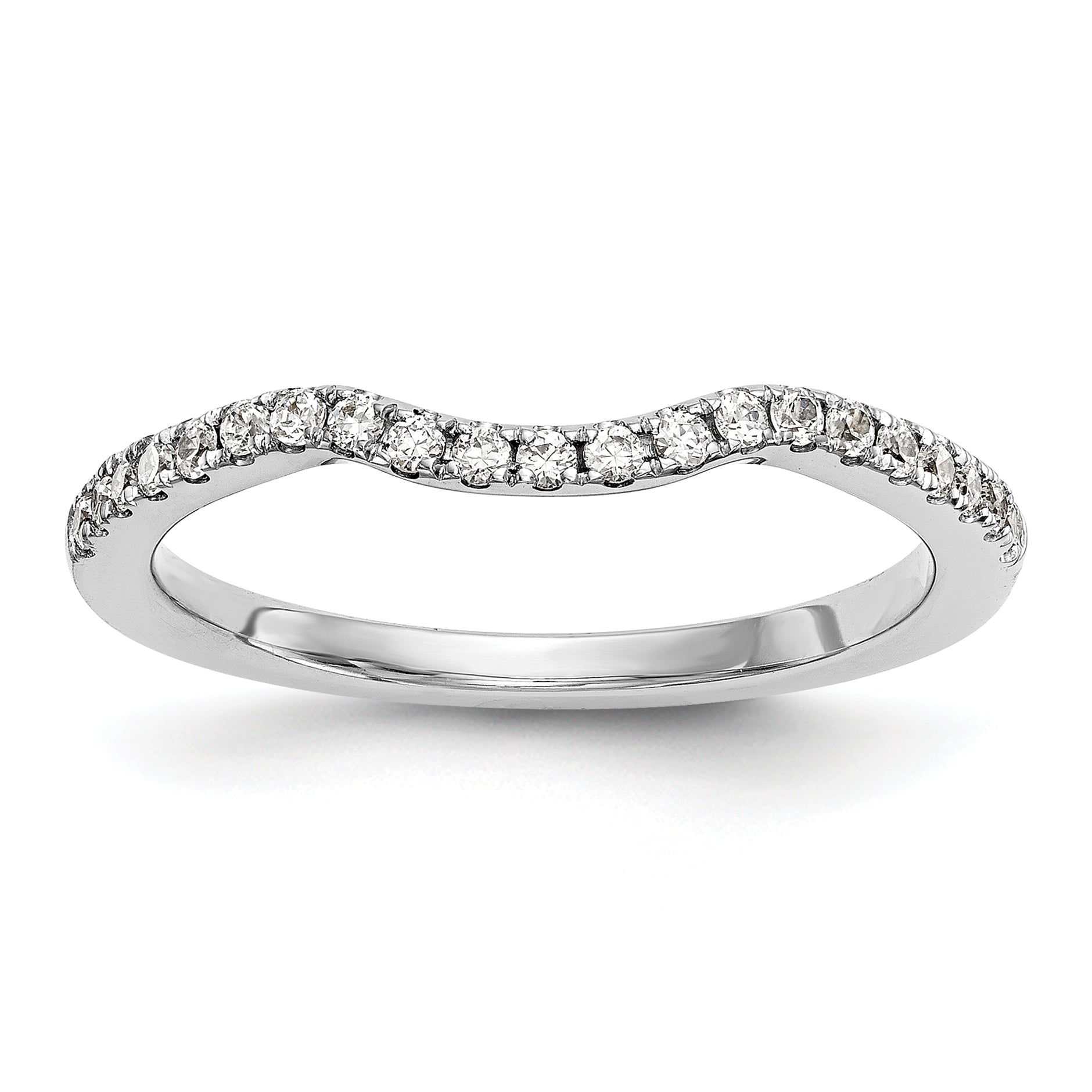 0.25ct. CZ Solid Real 14k White Gold Wedding Wedding Band Ring