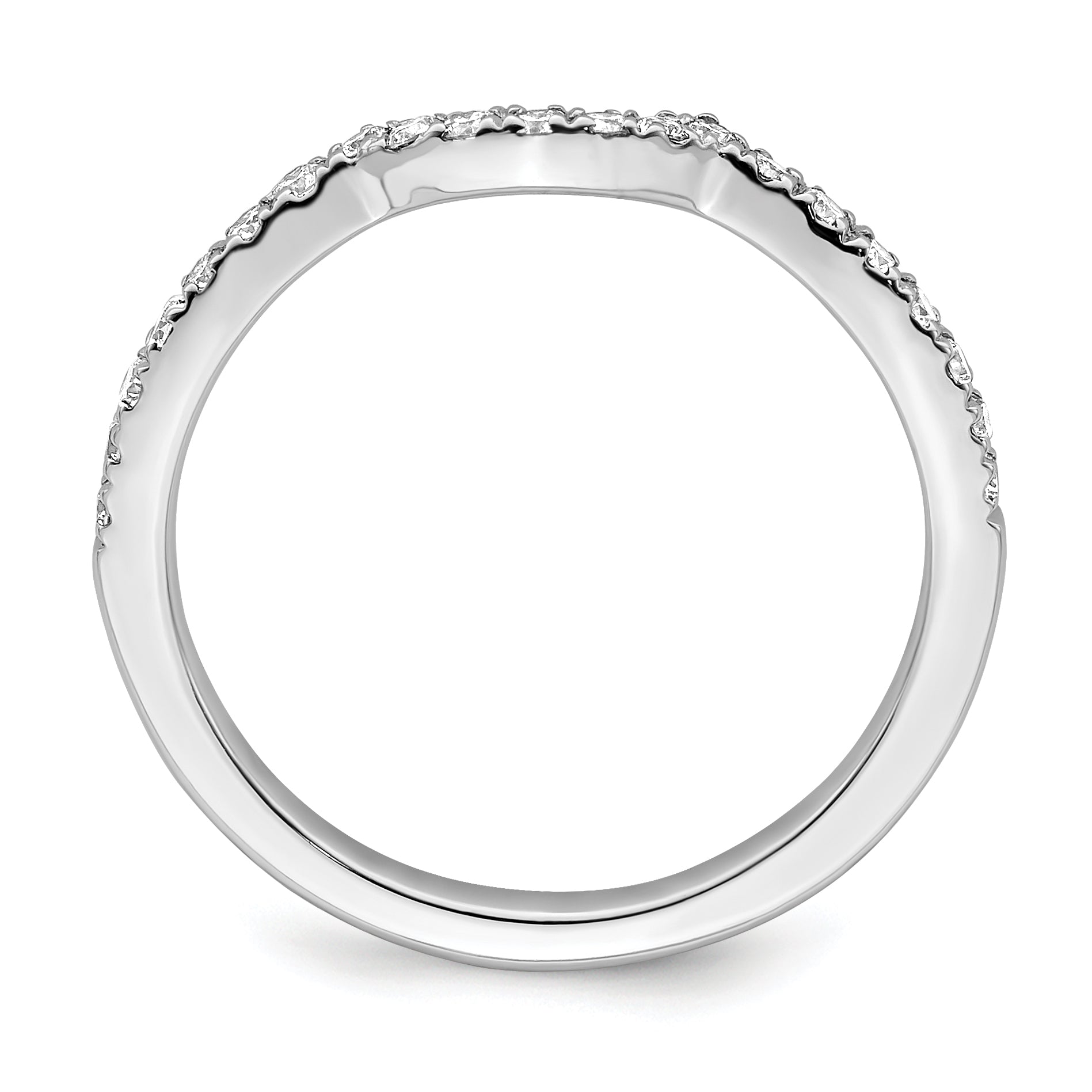 0.25ct. CZ Solid Real 14k White Gold Wedding Wedding Band Ring