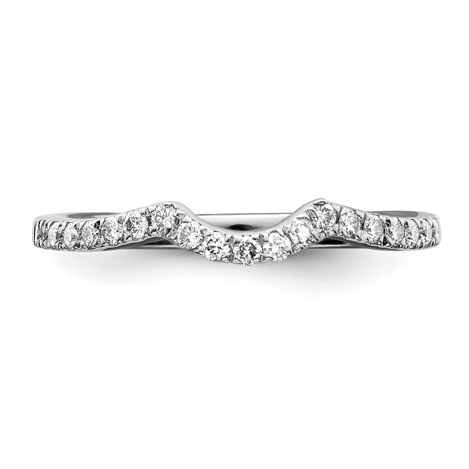 0.25ct. CZ Solid Real 14k White Gold Wedding Wedding Band Ring