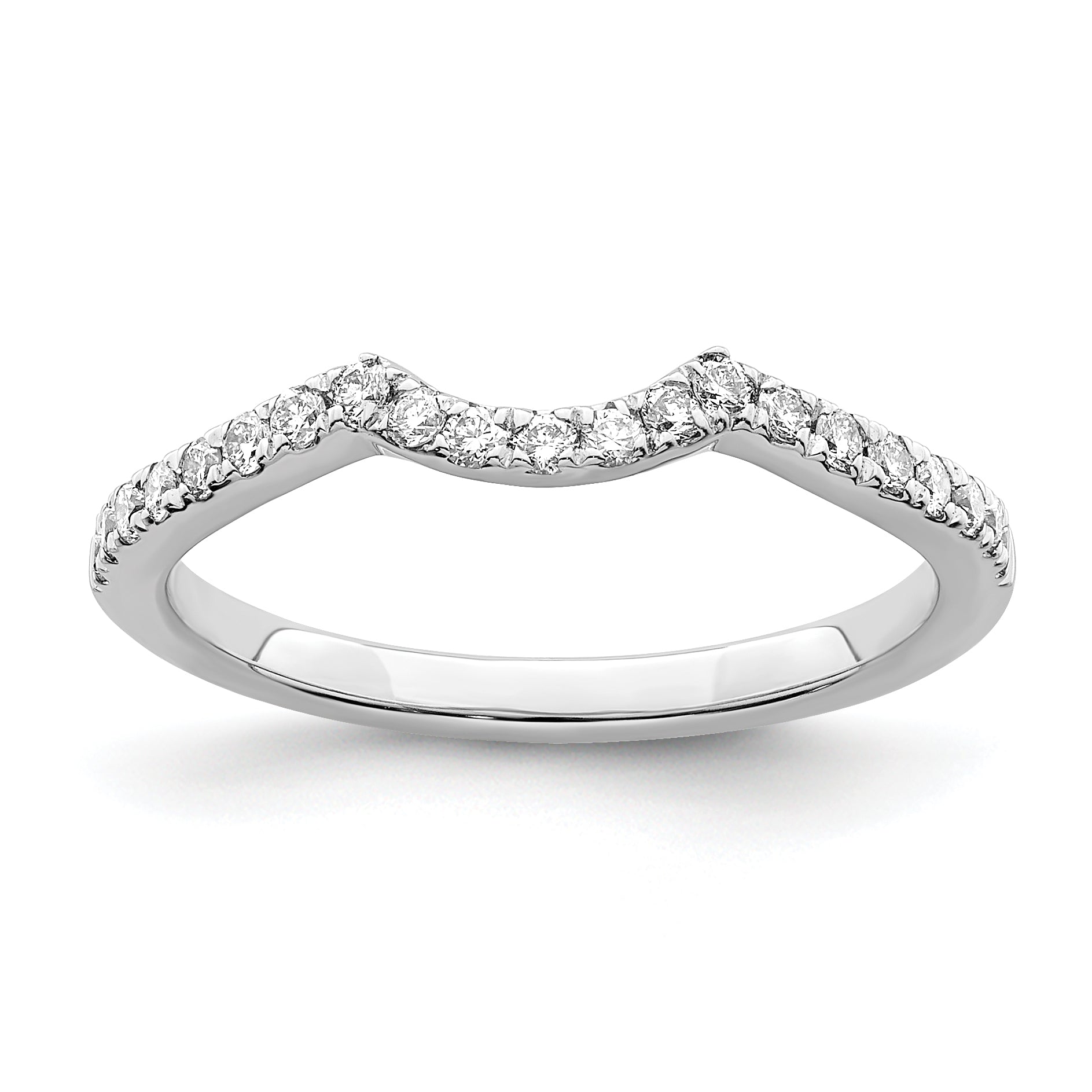 0.25ct. CZ Solid Real 14k White Gold Wedding Wedding Band Ring