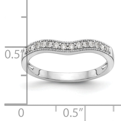 0.15ct. CZ Solid Real 14k White Gold Wedding Wedding Band Ring