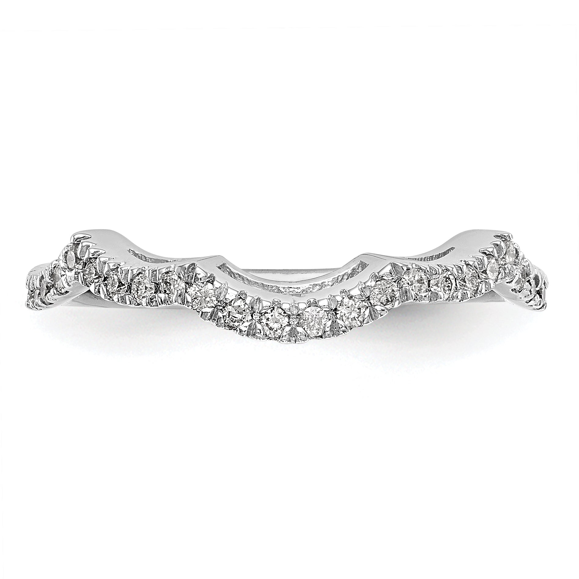 0.24ct. CZ Solid Real 14k White Gold Wedding Wedding Band Ring
