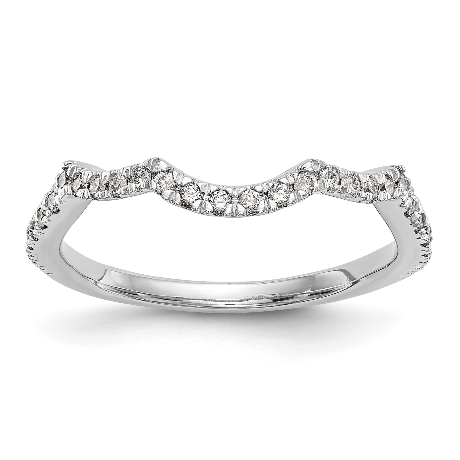 0.24ct. CZ Solid Real 14k White Gold Wedding Wedding Band Ring