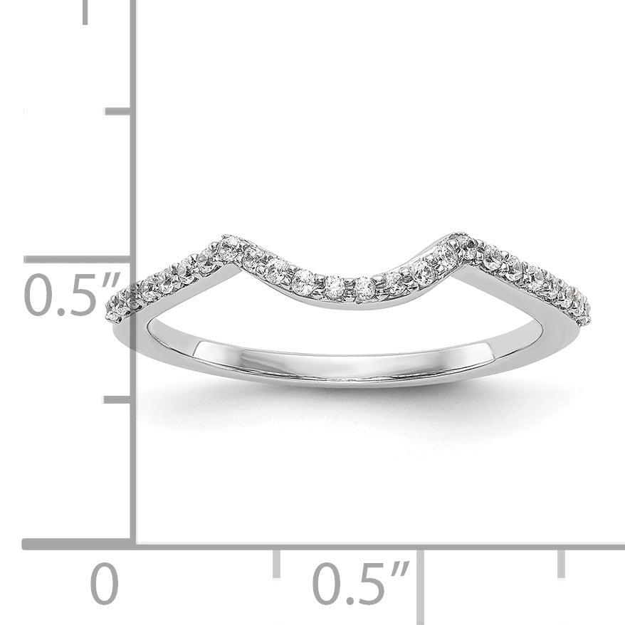 0.14ct. CZ Solid Real 14k White Gold Wedding Wedding Band Ring