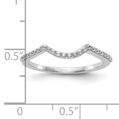 0.14ct. CZ Solid Real 14k White Gold Wedding Wedding Band Ring