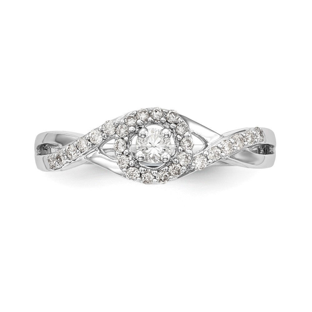 0.4 Ct. Natural Diamond Halo Infinity Bridal Engagement Ring Set in 14K White Gold