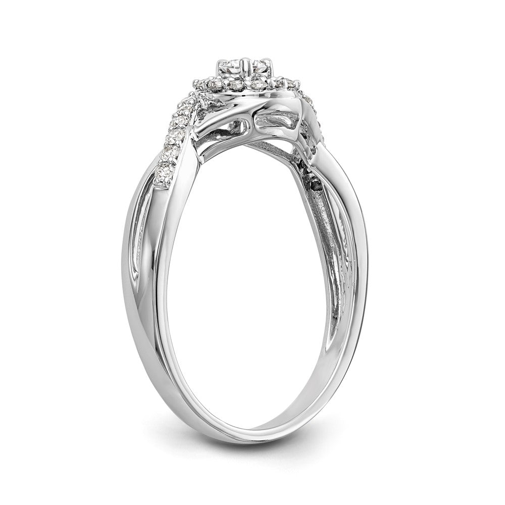0.4 Ct. Natural Diamond Halo Infinity Bridal Engagement Ring Set in 14K White Gold
