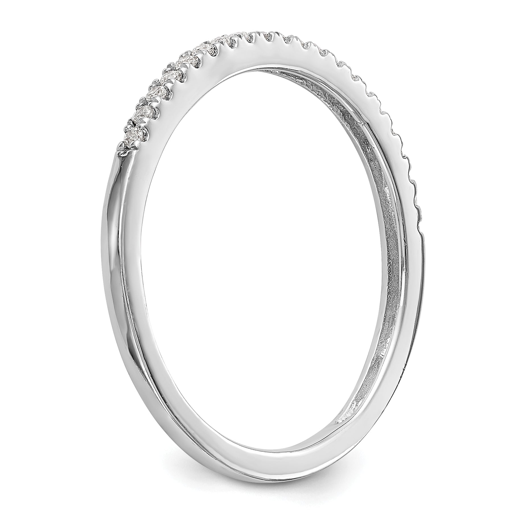 0.10ct. CZ Solid Real 14K White Gold Wedding Wedding Band Ring