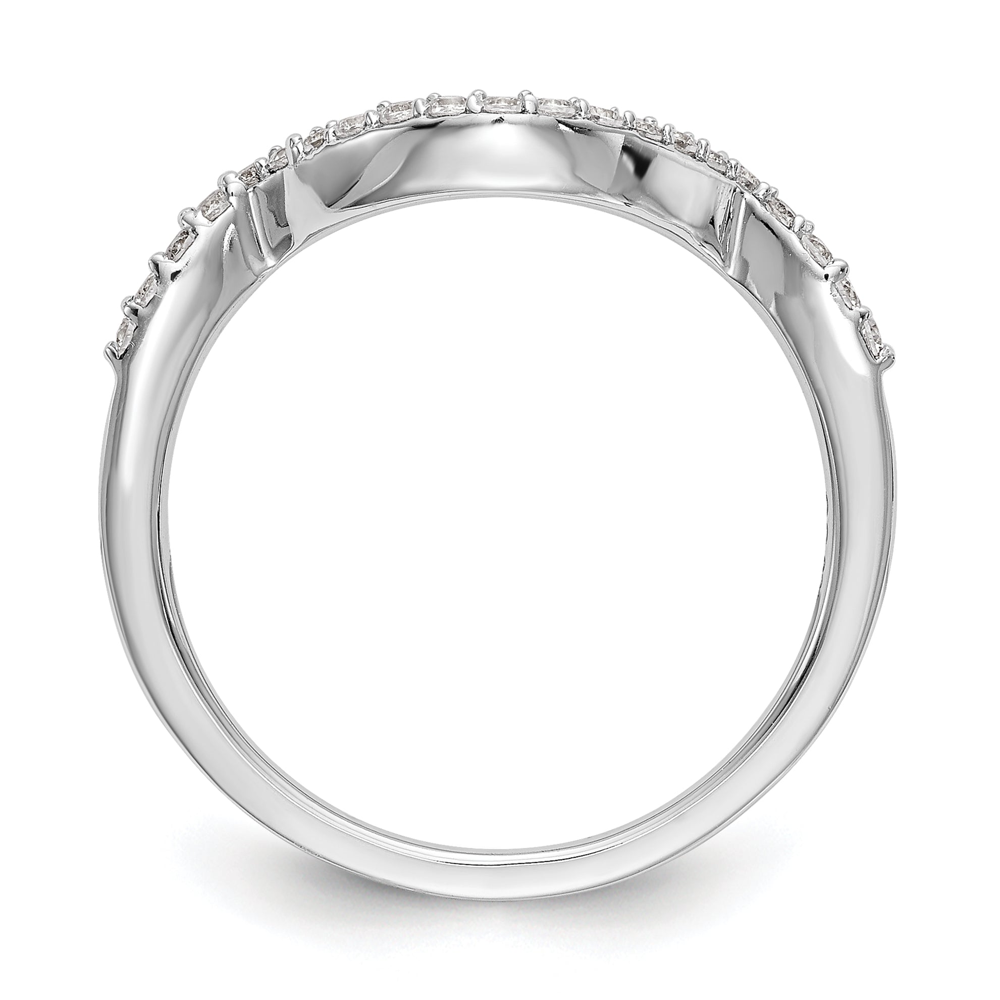 0.17ct. CZ Solid Real 14K White Gold Wedding Wedding Band Ring