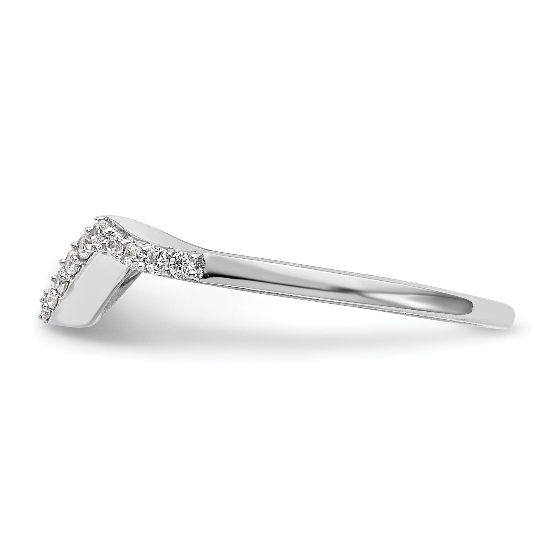 0.17ct. CZ Solid Real 14K White Gold Wedding Wedding Band Ring