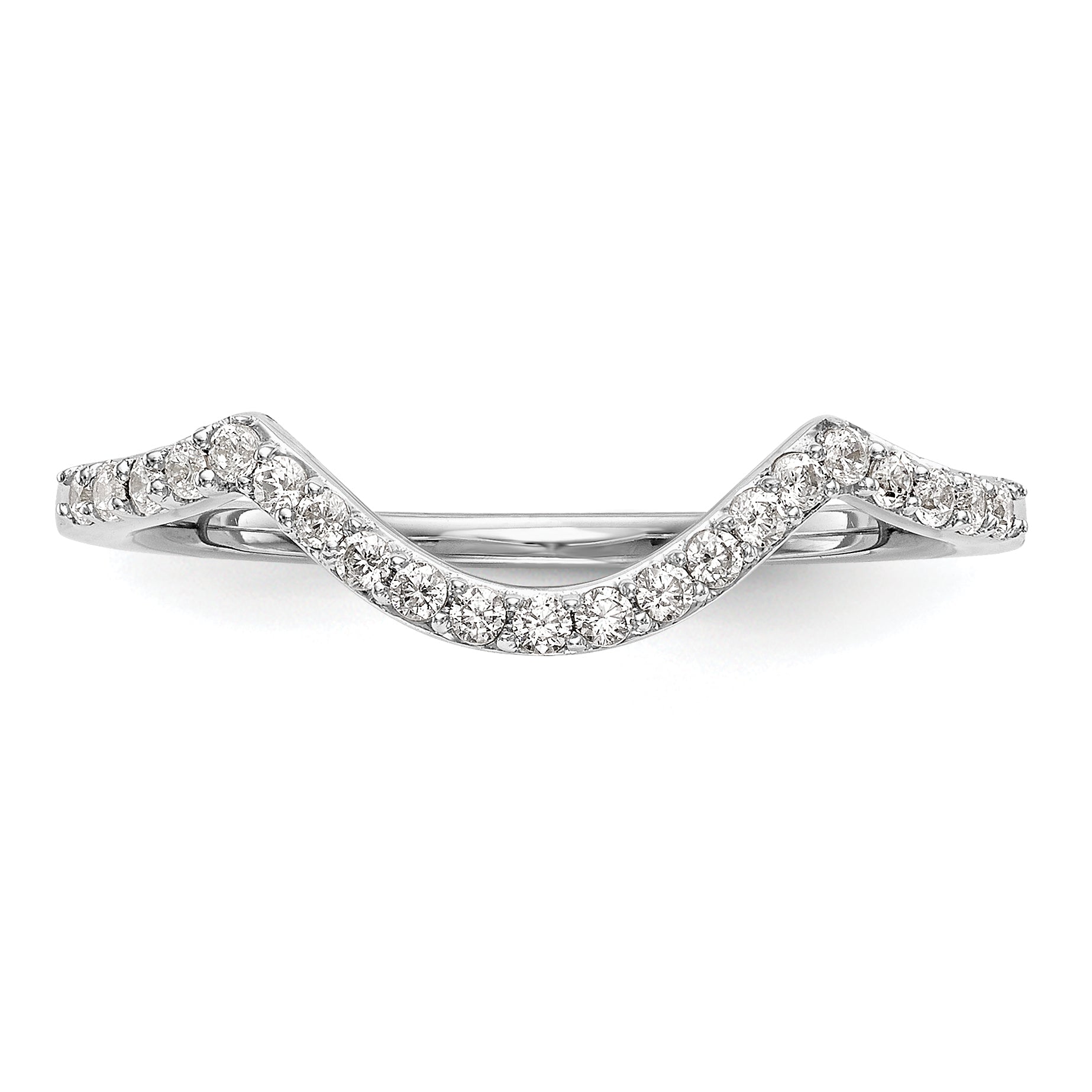 0.17ct. CZ Solid Real 14K White Gold Wedding Wedding Band Ring