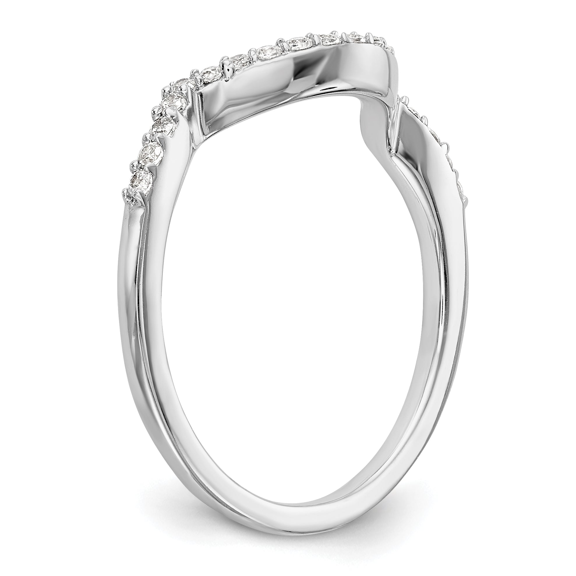 0.17ct. CZ Solid Real 14K White Gold Wedding Wedding Band Ring