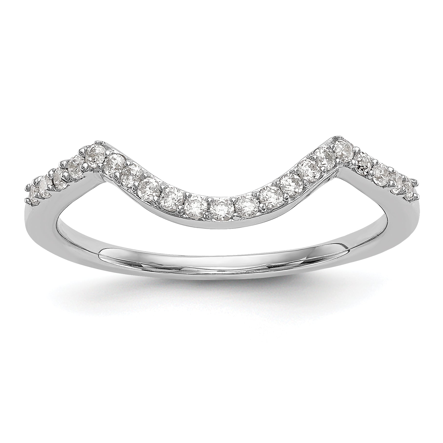 0.17ct. CZ Solid Real 14K White Gold Wedding Wedding Band Ring