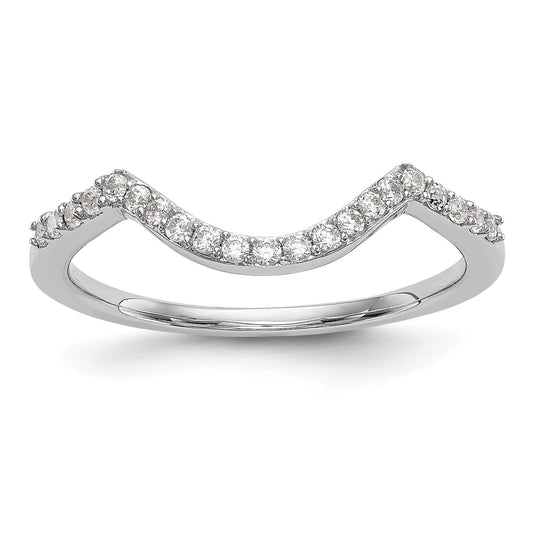 0.17ct. CZ Solid Real 14K White Gold Wedding Wedding Band Ring
