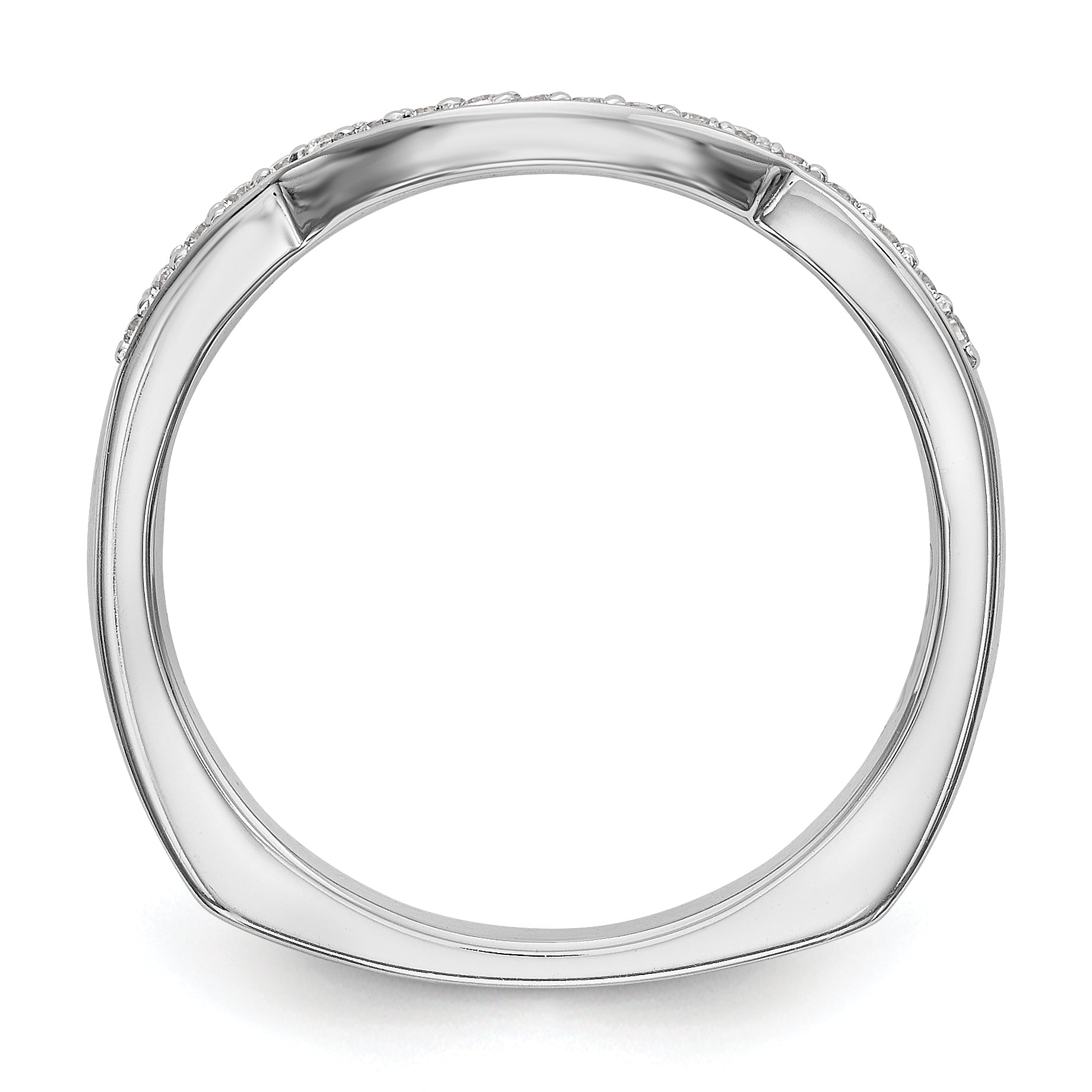 0.12ct. CZ Solid Real 14K White Gold Wedding Wedding Band Ring