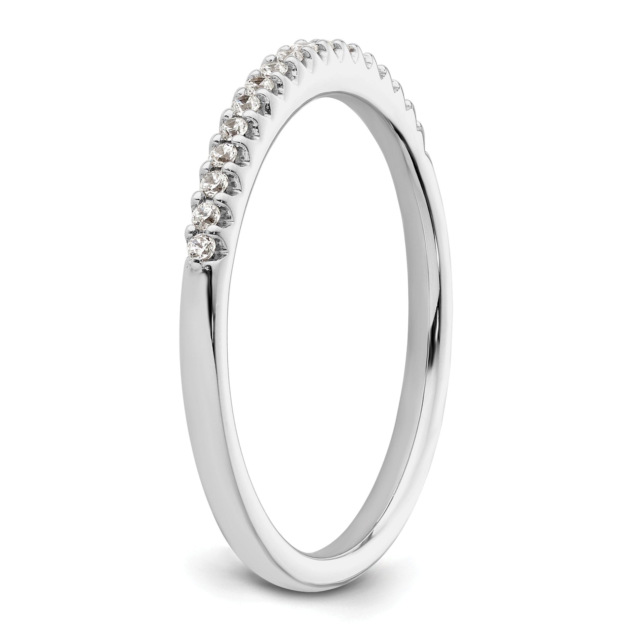 0.10ct. CZ Solid Real 14K White Gold Wedding Wedding Band Ring