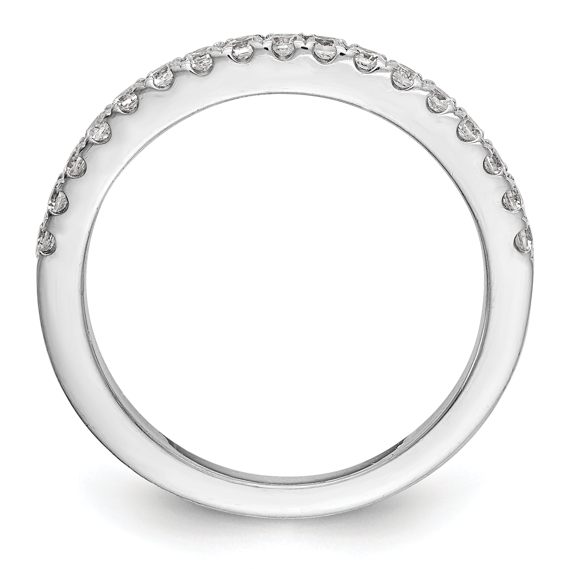 0.26ct. CZ Solid Real 14K White Gold Wedding Wedding Band Ring
