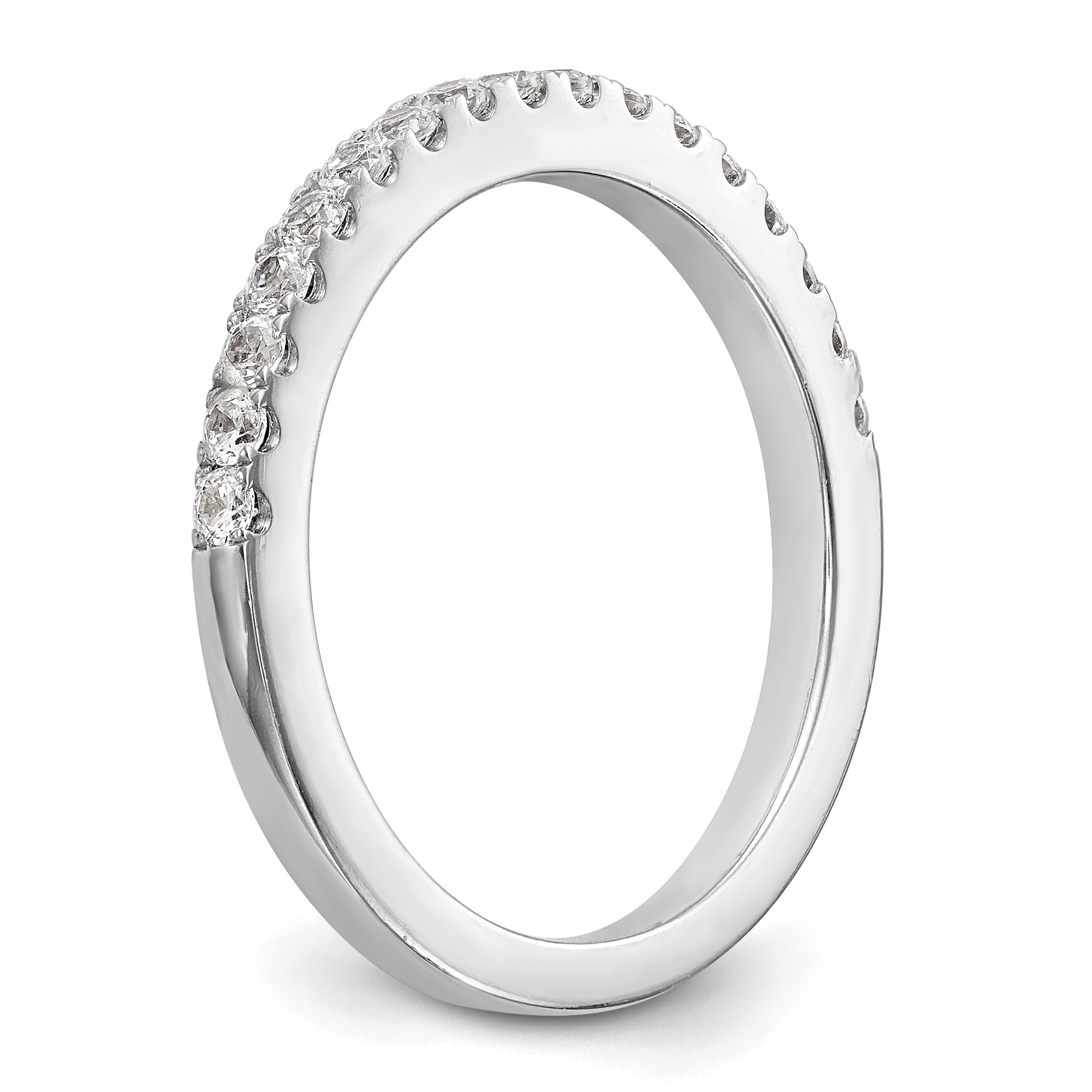 0.26ct. CZ Solid Real 14K White Gold Wedding Wedding Band Ring
