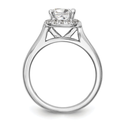 0.50ct. CZ Solid Real 14K White Gold Princess Cushion Halo Engagement Ring