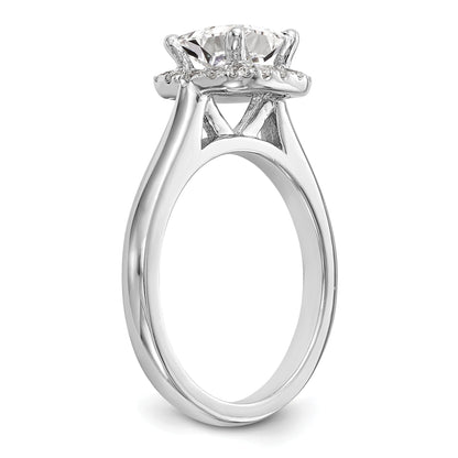 0.50ct. CZ Solid Real 14K White Gold Princess Cushion Halo Engagement Ring
