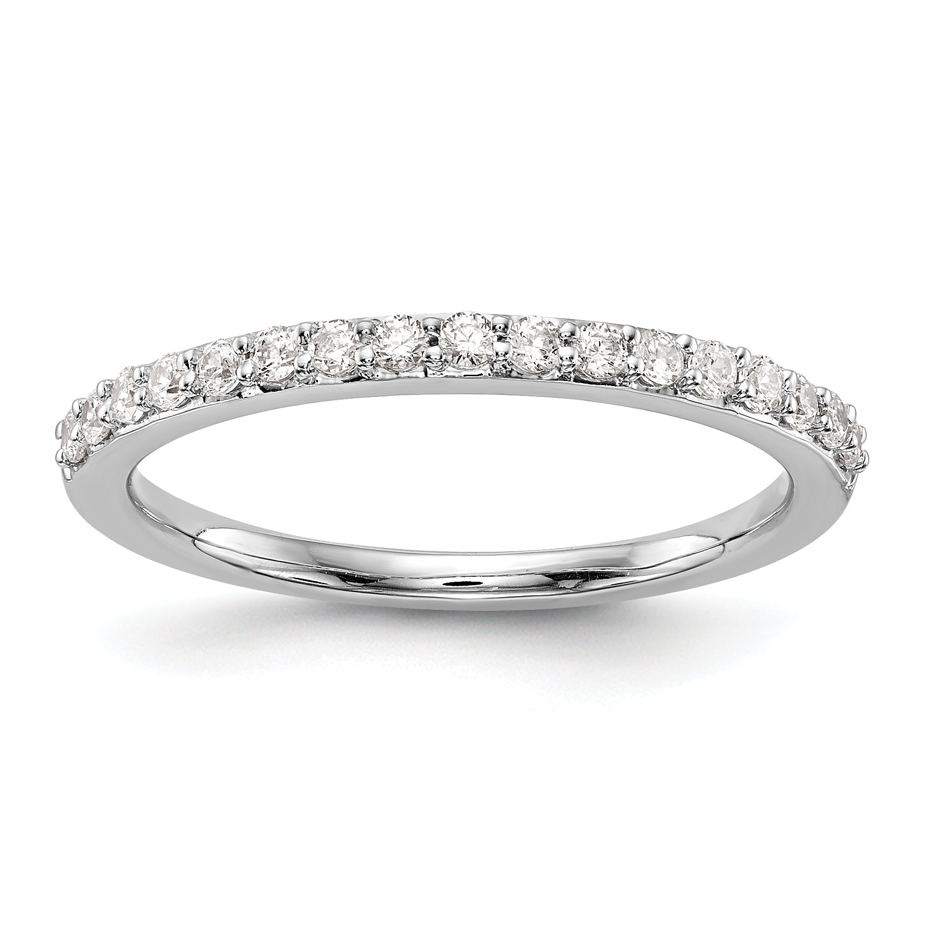 0.25ct. CZ Solid Real 14K White Gold Wedding Wedding Band Ring