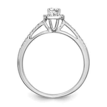 0.37 Ct. Natural Round Diamond Halo Engagement Bridal Ring 14K White Gold