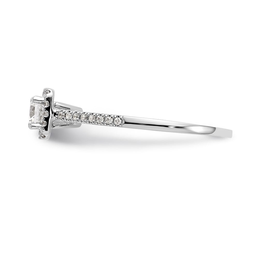 0.37 Ct. Natural Round Diamond Halo Engagement Bridal Ring 14K White Gold
