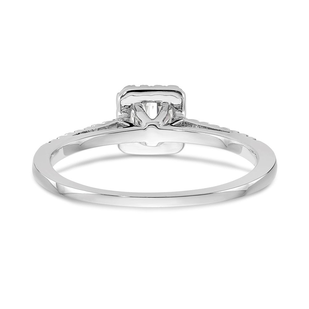 0.37 Ct. Natural Round Diamond Halo Engagement Bridal Ring 14K White Gold