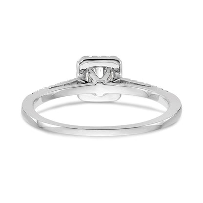 0.37 Ct. Natural Round Diamond Halo Engagement Bridal Ring 14K White Gold