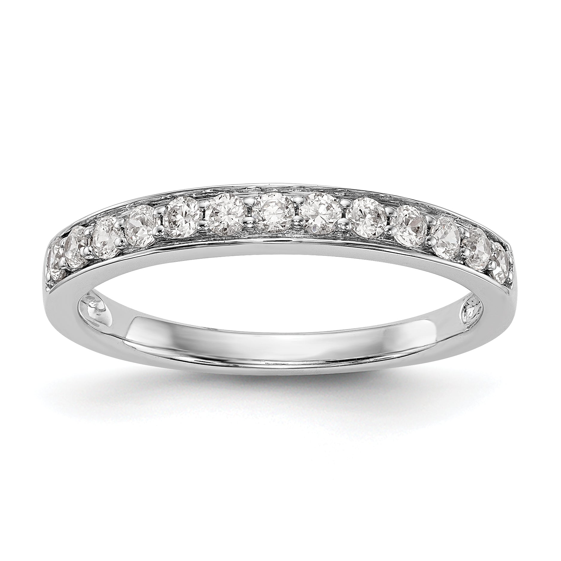 0.33ct. CZ Solid Real 14K White Gold Wedding Wedding Band Ring
