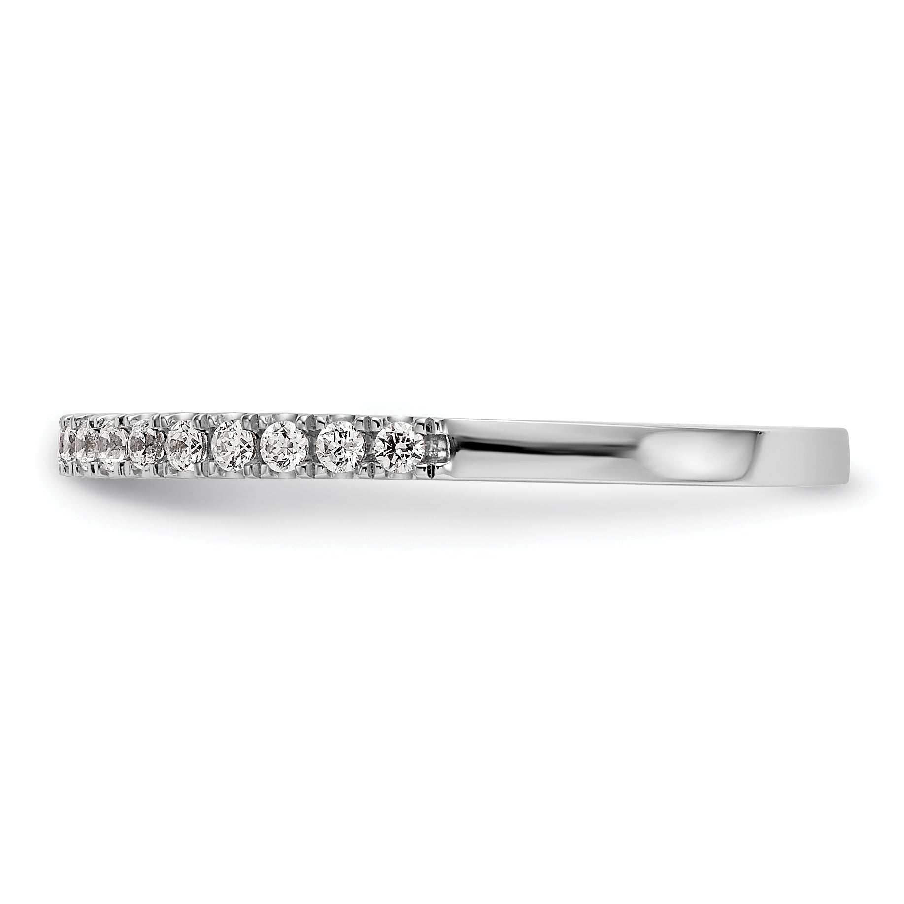 0.18ct. CZ Solid Real 14K White Gold Round Wedding Wedding Band Ring