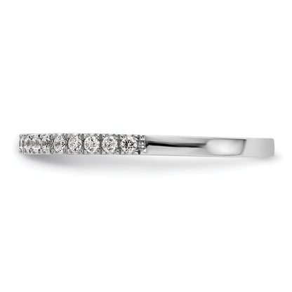 0.18ct. CZ Solid Real 14K White Gold Round Wedding Wedding Band Ring