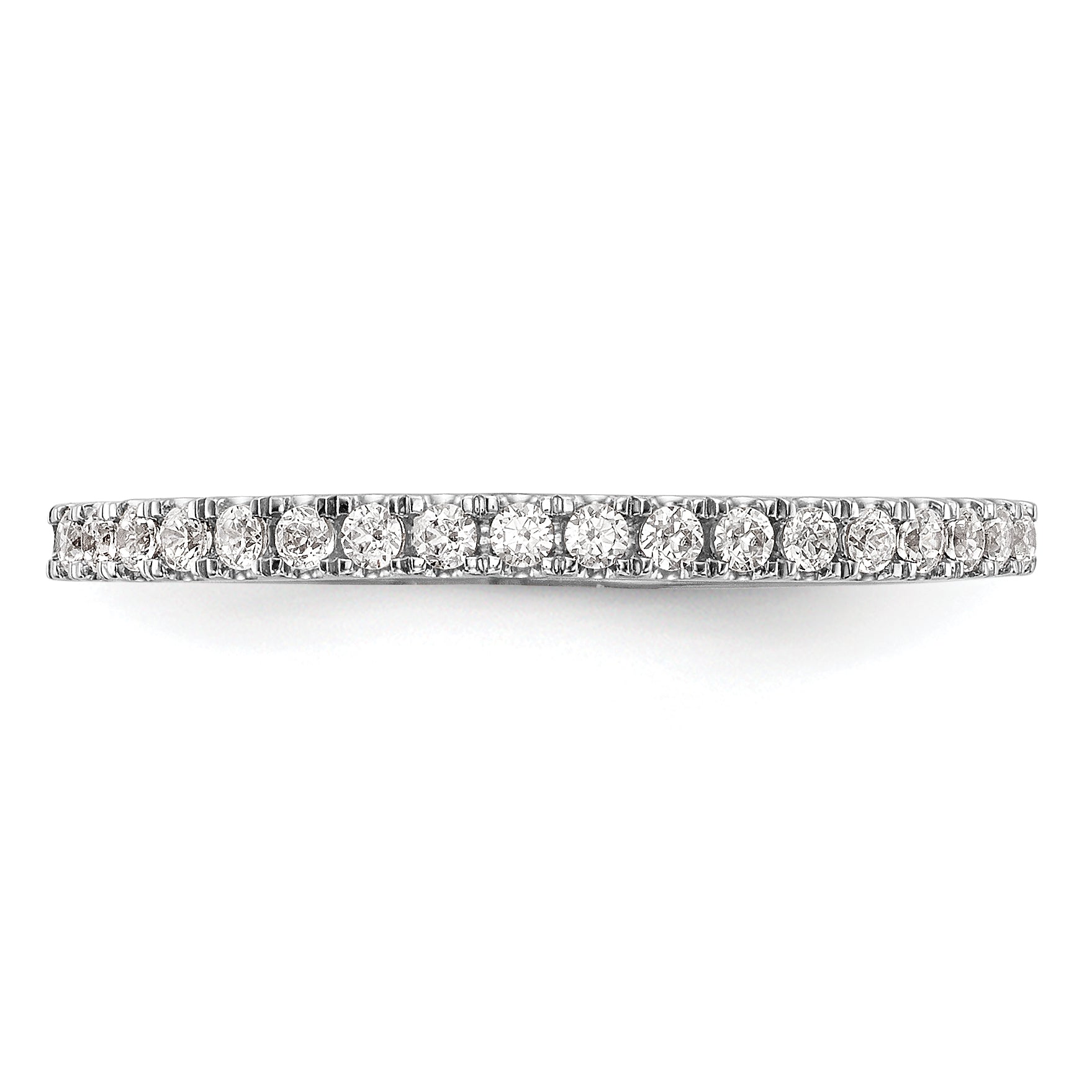 0.18ct. CZ Solid Real 14K White Gold Round Wedding Wedding Band Ring