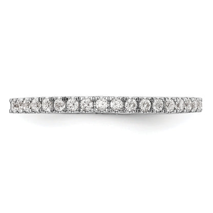 0.18ct. CZ Solid Real 14K White Gold Round Wedding Wedding Band Ring