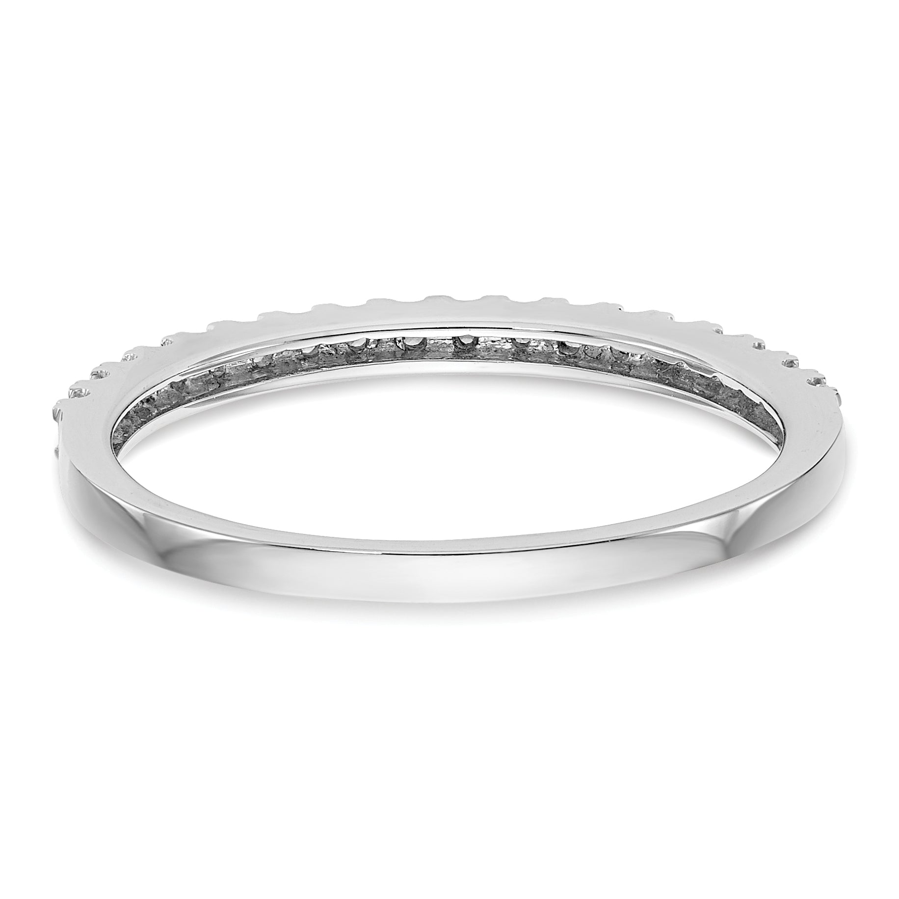 0.18ct. CZ Solid Real 14K White Gold Round Wedding Wedding Band Ring