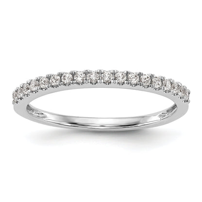 0.18ct. CZ Solid Real 14K White Gold Round Wedding Wedding Band Ring